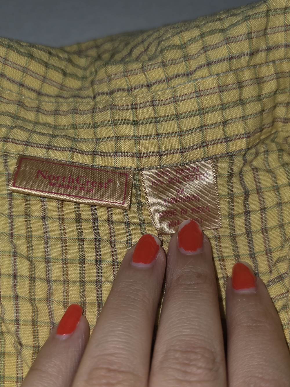 NorthCrest Yellow Plaid Button-Up Shirt